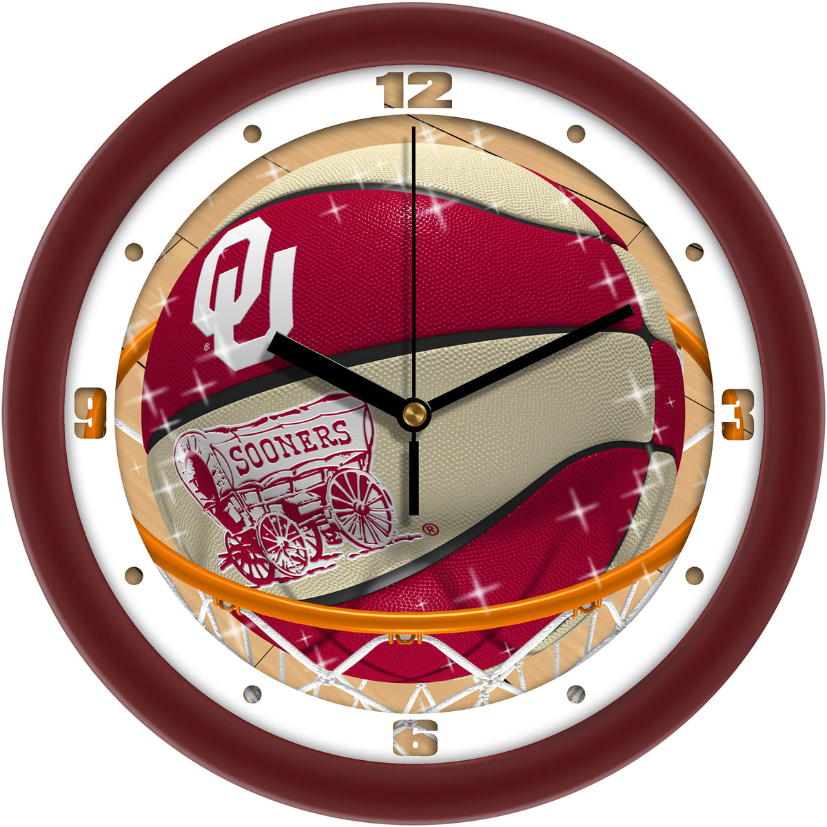 Oklahoma Sooners 11.5" Suntime Slam Dunk Wall Clock