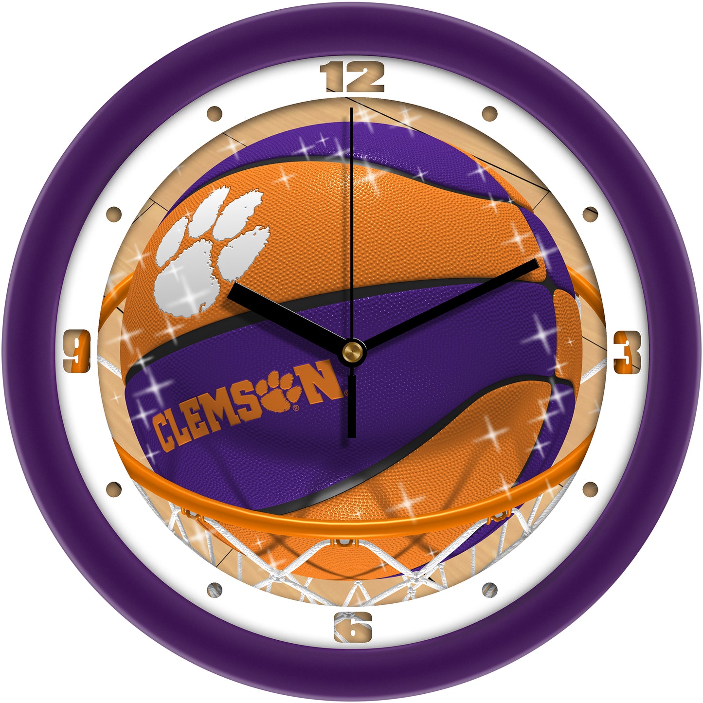 Clemson Tigers 11.5" Suntime Slam Dunk Wall Clock