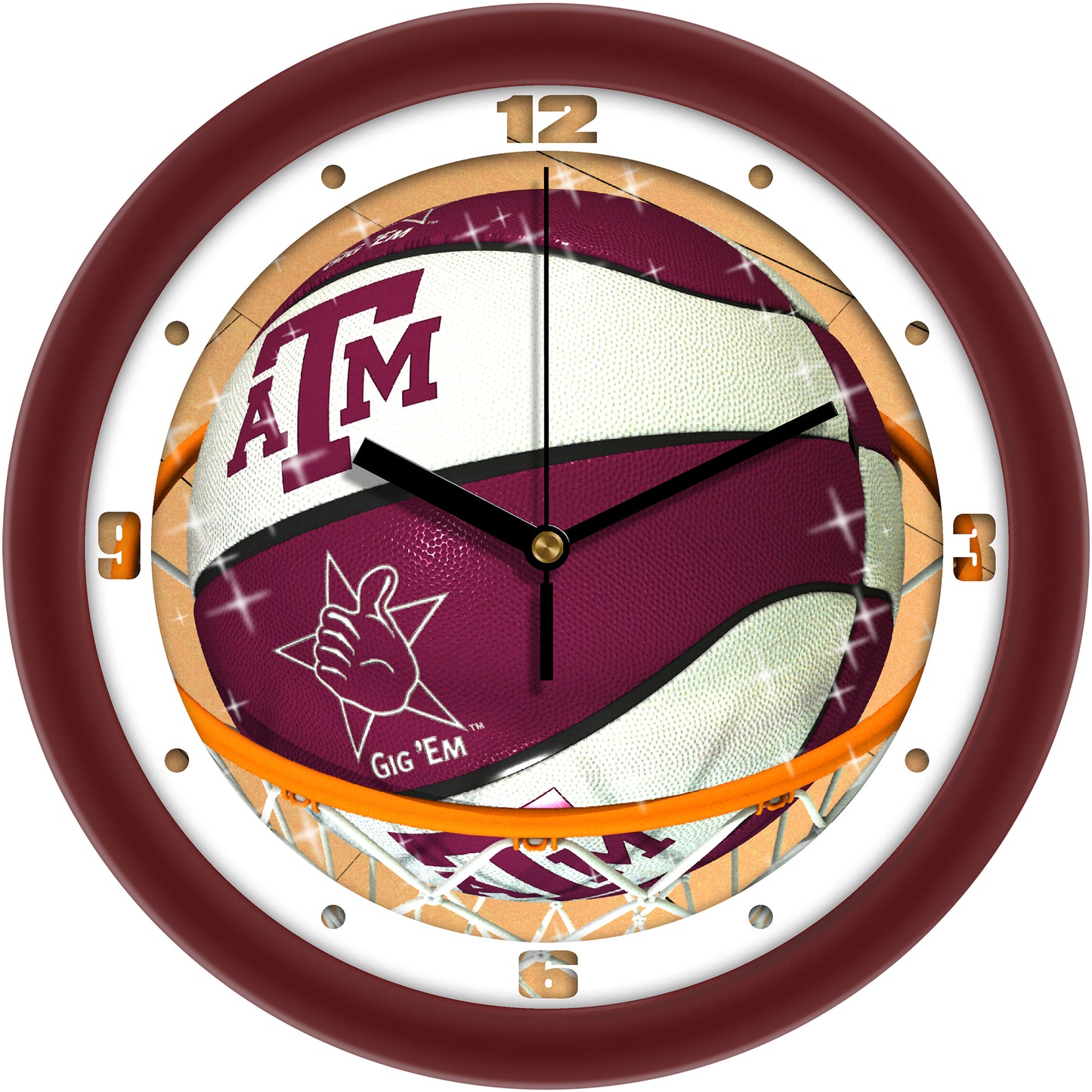 Texas A&M Aggies 11.5" Suntime Slam Dunk Wall Clock