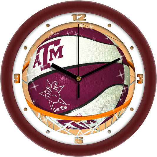 Texas A&M Aggies 11.5" Suntime Slam Dunk Wall Clock