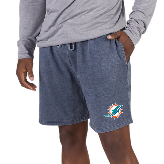 Men's Concepts Sport Navy Miami Dolphins Trackside Fleece Jam Shorts