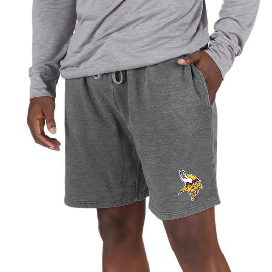 Men's Concepts Sport Charcoal Minnesota Vikings Trackside Fleece Jam Shorts