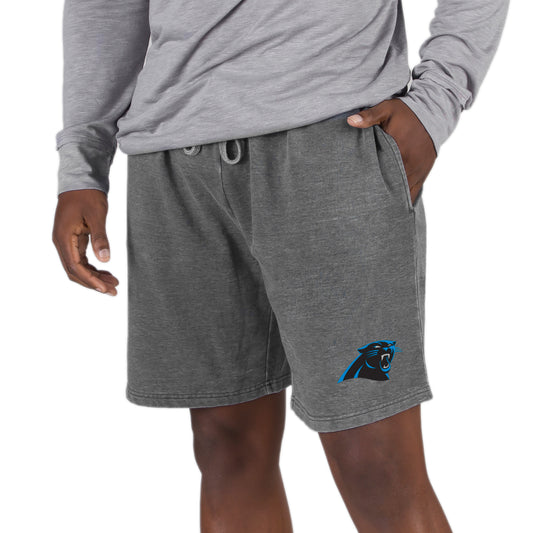 Men's Concepts Sport Charcoal Carolina Panthers Trackside Fleece Jam Shorts