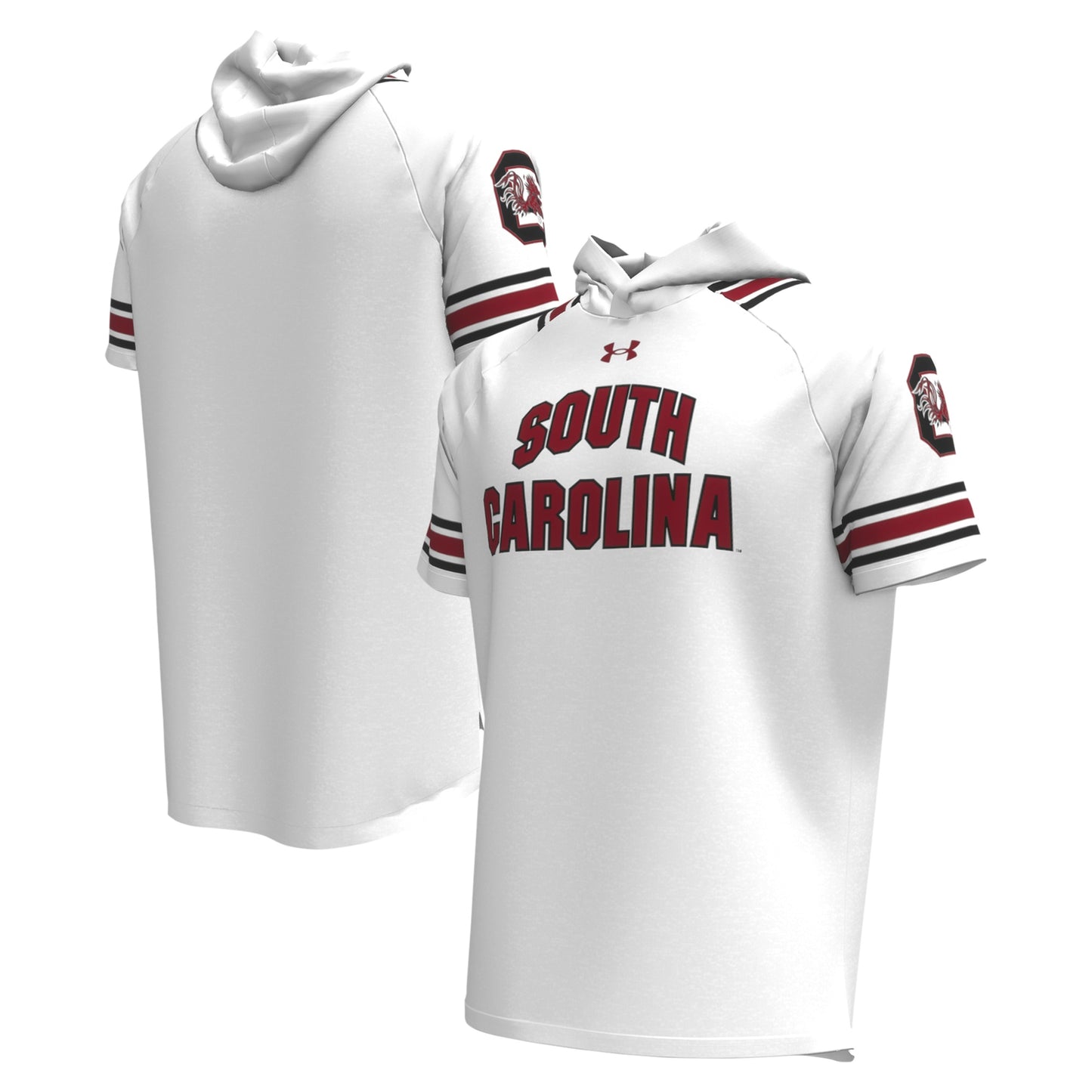 Men's Under Armour White South Carolina Gamecocks Shooter Raglan Hoodie T-Shirt