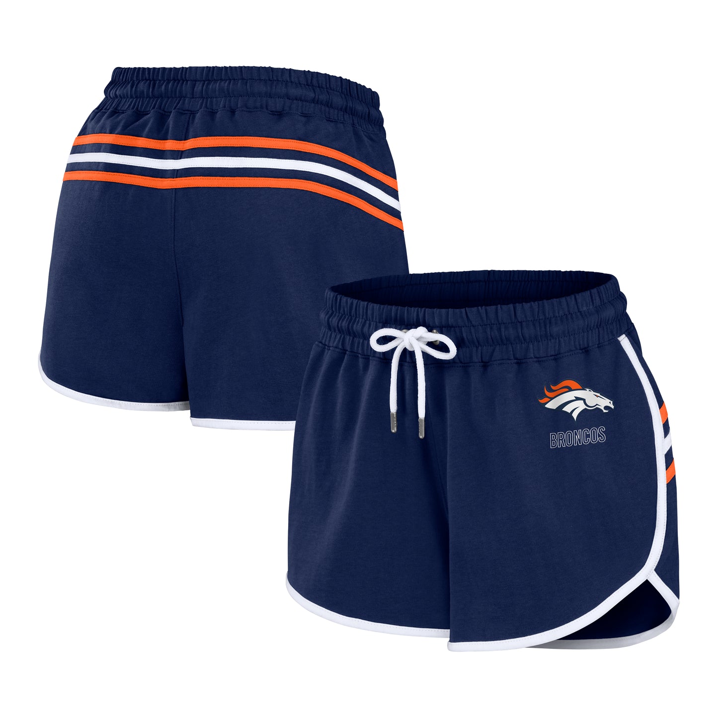 Women's WEAR by Erin Andrews Navy Denver Broncos Hem Shorts