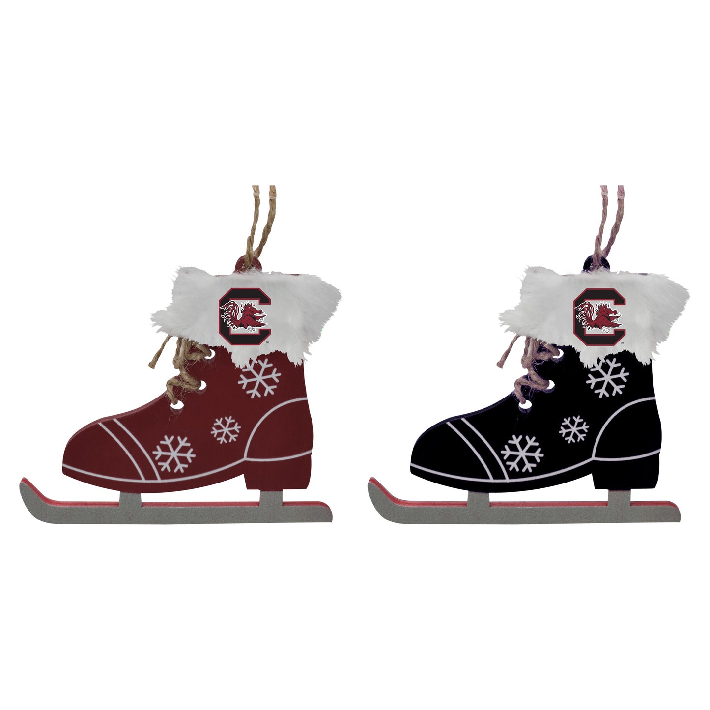 The Memory Company South Carolina Gamecocks Two-Pack Ice Skate Ornament Set
