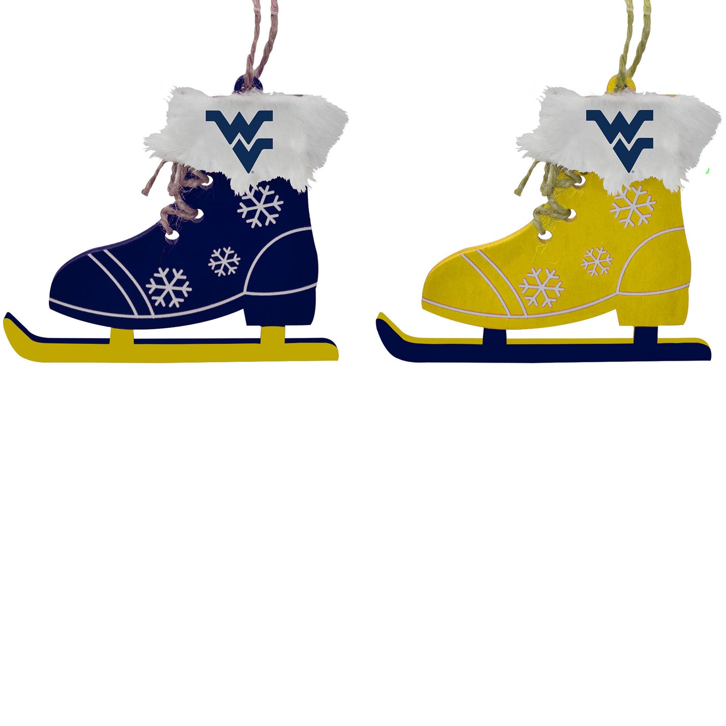 The Memory Company West Virginia Mountaineers Two-Pack Ice Skate Ornament Set