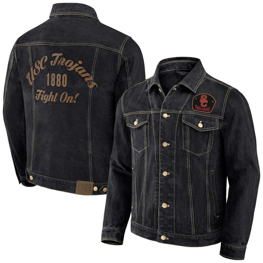 Men's Darius Rucker Collection by Fanatics Black USC Trojans Button-Up Denim Jacket