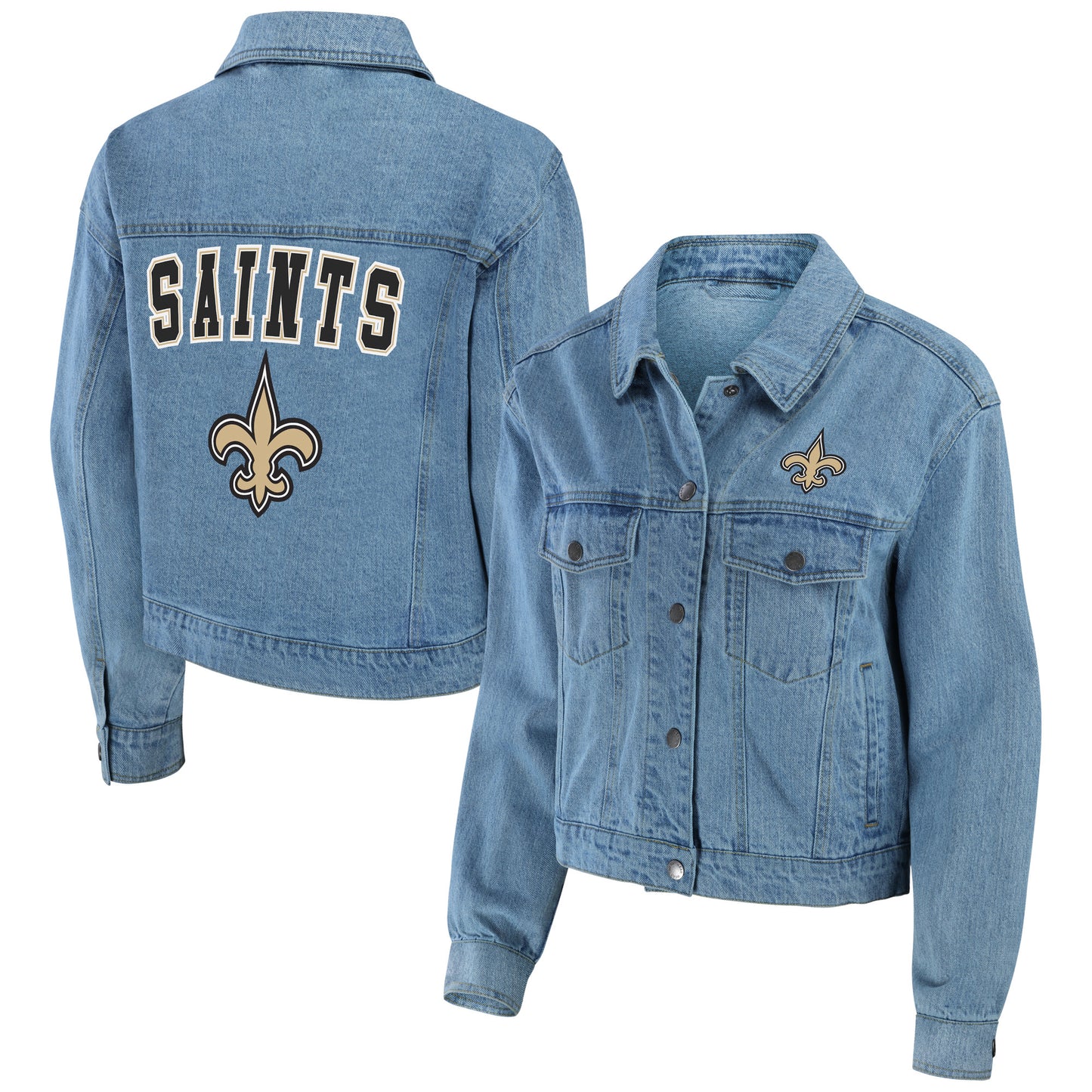 Women's WEAR by Erin Andrews New Orleans Saints Full-Snap Denim Jacket