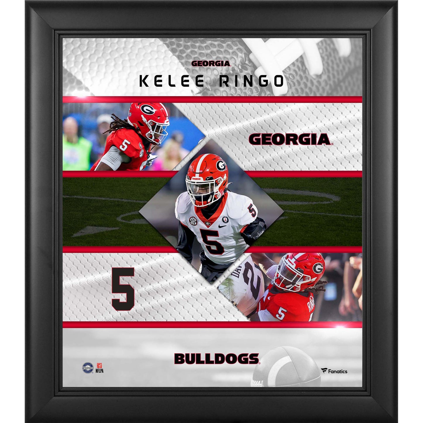 Kelee Ringo Georgia Bulldogs Framed 15" x 17" Stitched Stars Collage