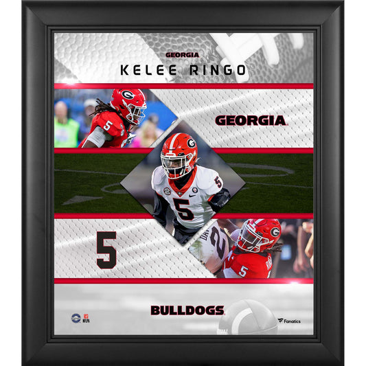 Kelee Ringo Georgia Bulldogs Framed 15" x 17" Stitched Stars Collage
