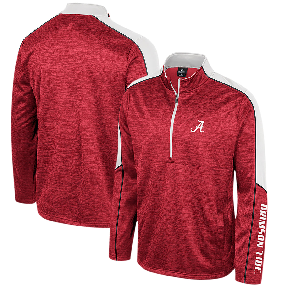 Men's Colosseum Crimson Alabama Crimson Tide Marled Half-Zip Jacket
