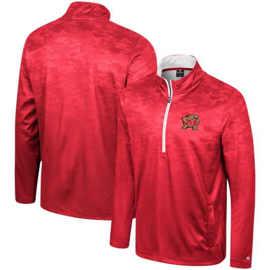 Men's Colosseum  Red Maryland Terrapins The Machine Half-Zip Jacket