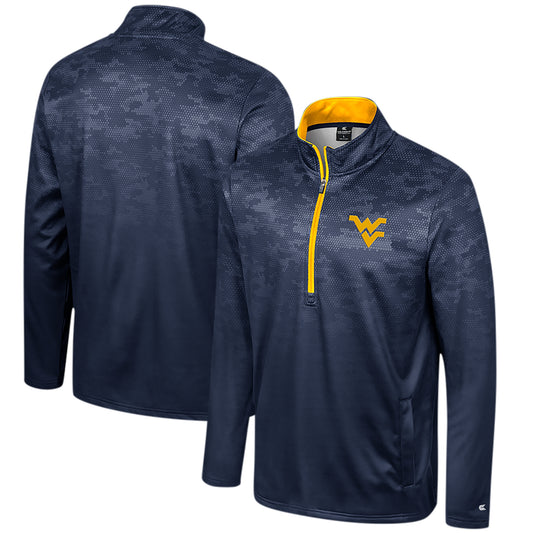 Men's Colosseum  Navy West Virginia Mountaineers The Machine Half-Zip Jacket