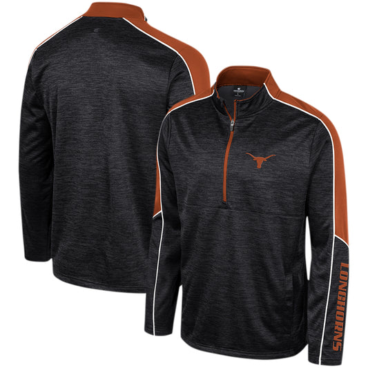 Men's Colosseum Charcoal Texas Longhorns Marled Half-Zip Jacket