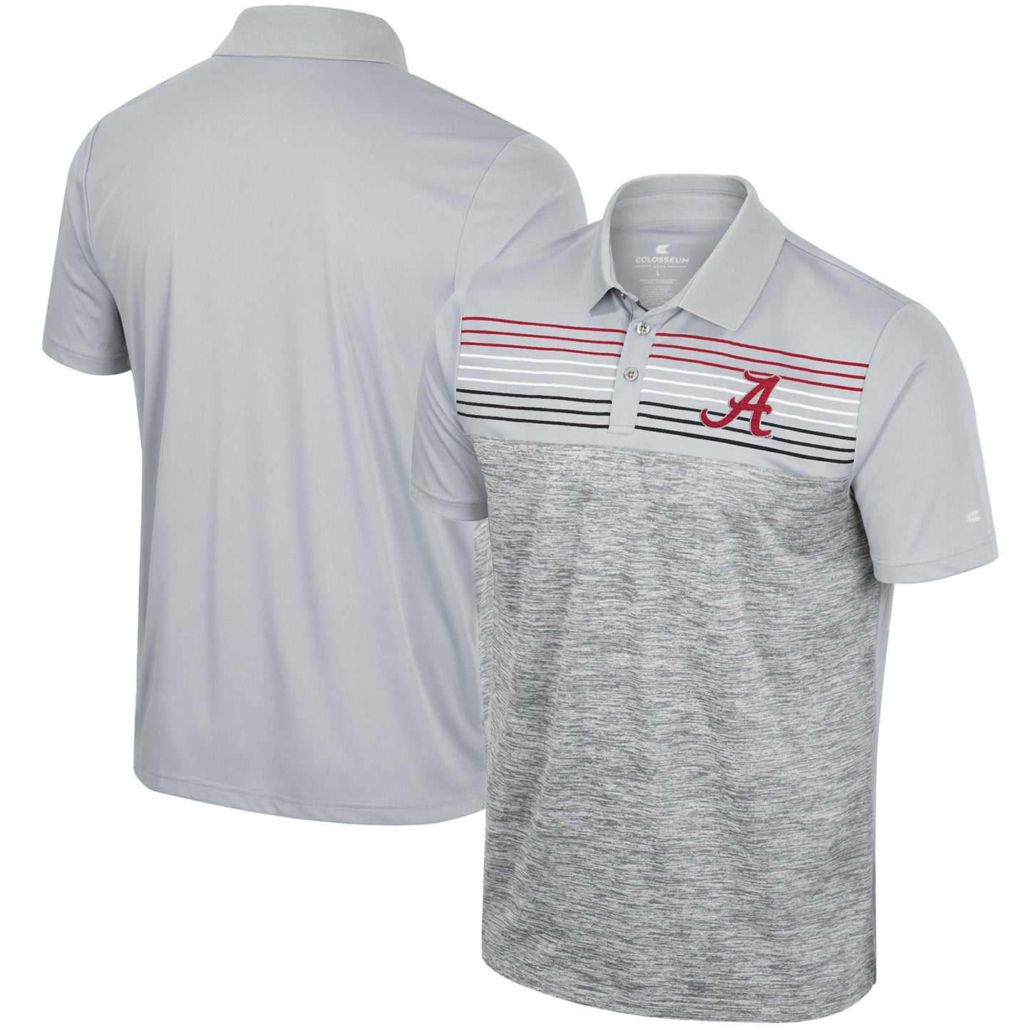 Men's Colosseum Gray Alabama Crimson Tide Cybernetic Polo