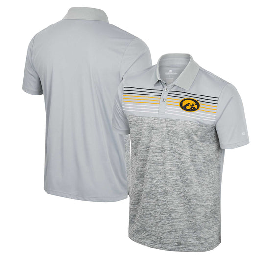 Men's Colosseum Gray Iowa Hawkeyes Cybernetic Polo