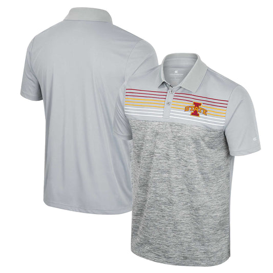 Men's Colosseum Gray Iowa State Cyclones Cybernetic Polo