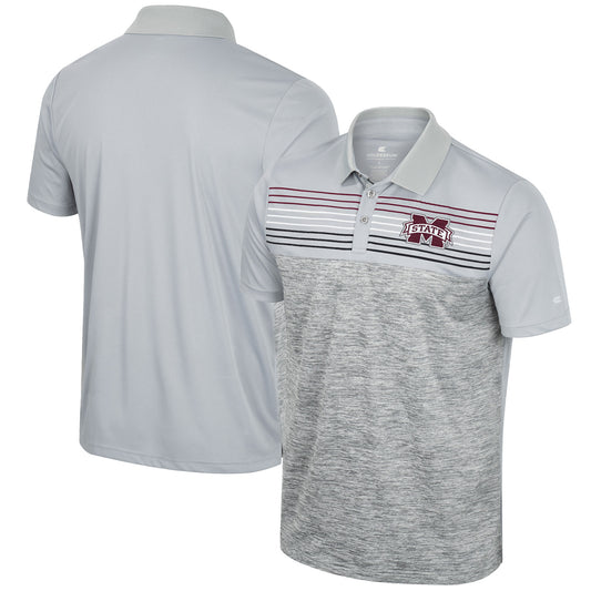 Men's Colosseum Gray Mississippi State Bulldogs Cybernetic Polo