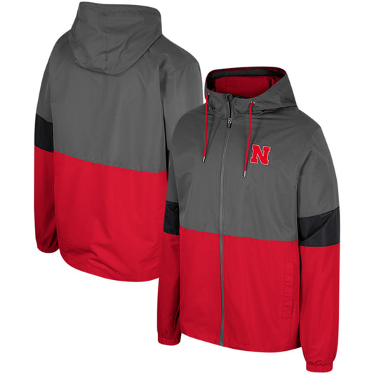 Men's Colosseum Charcoal Nebraska Huskers Miles Full-Zip Jacket