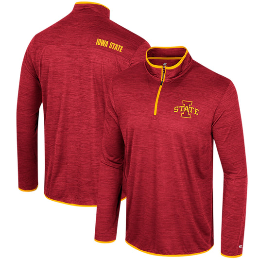 Men's Colosseum Crimson Iowa State Cyclones Wright Quarter-Zip Windshirt