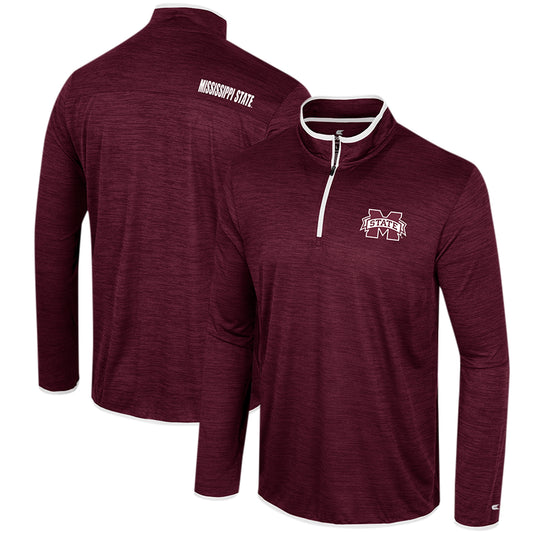 Men's Colosseum Maroon Mississippi State Bulldogs Wright Quarter-Zip Windshirt