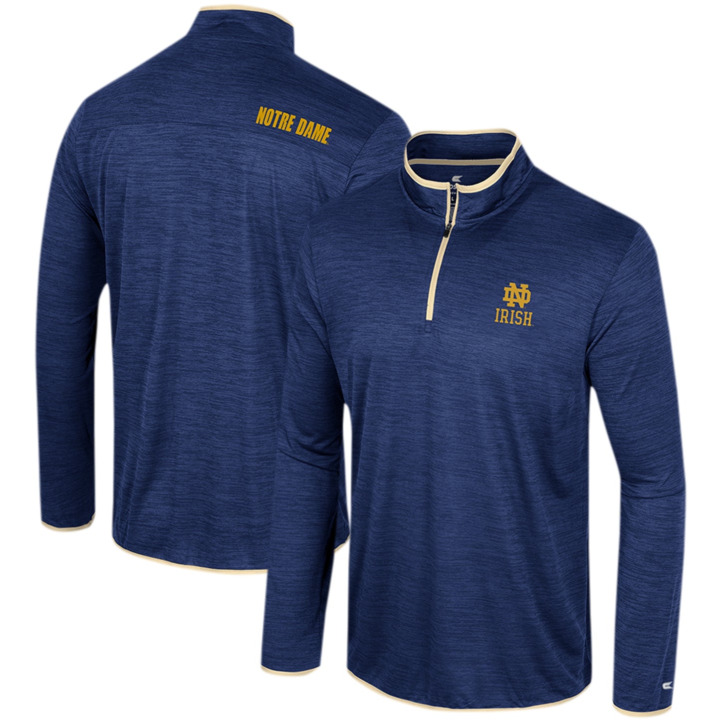 Men's Colosseum Navy Notre Dame Fighting Irish Wright Quarter-Zip Windshirt