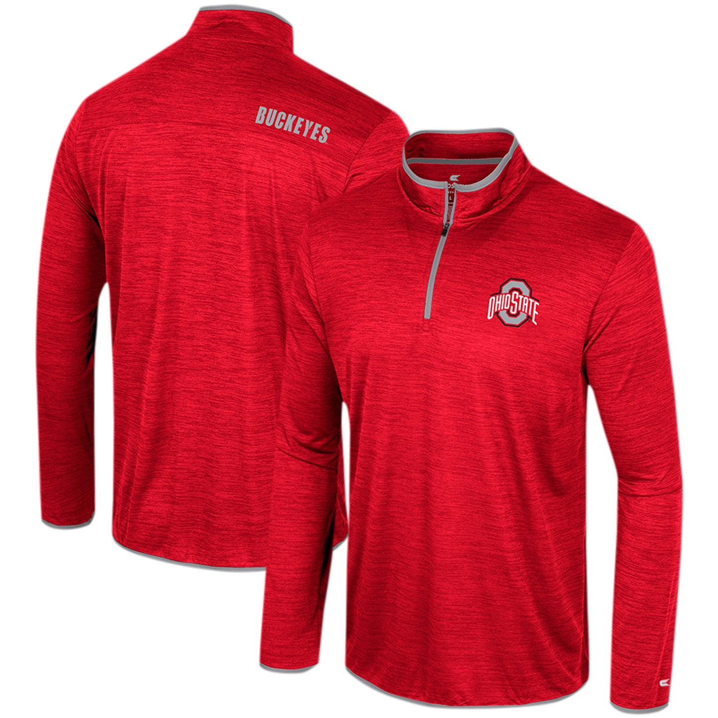 Men's Colosseum Scarlet Ohio State Buckeyes Wright Quarter-Zip Windshirt