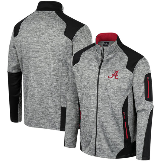 Men's Colosseum Gray Alabama Crimson Tide Silberman Color Block Full-Zip Jacket