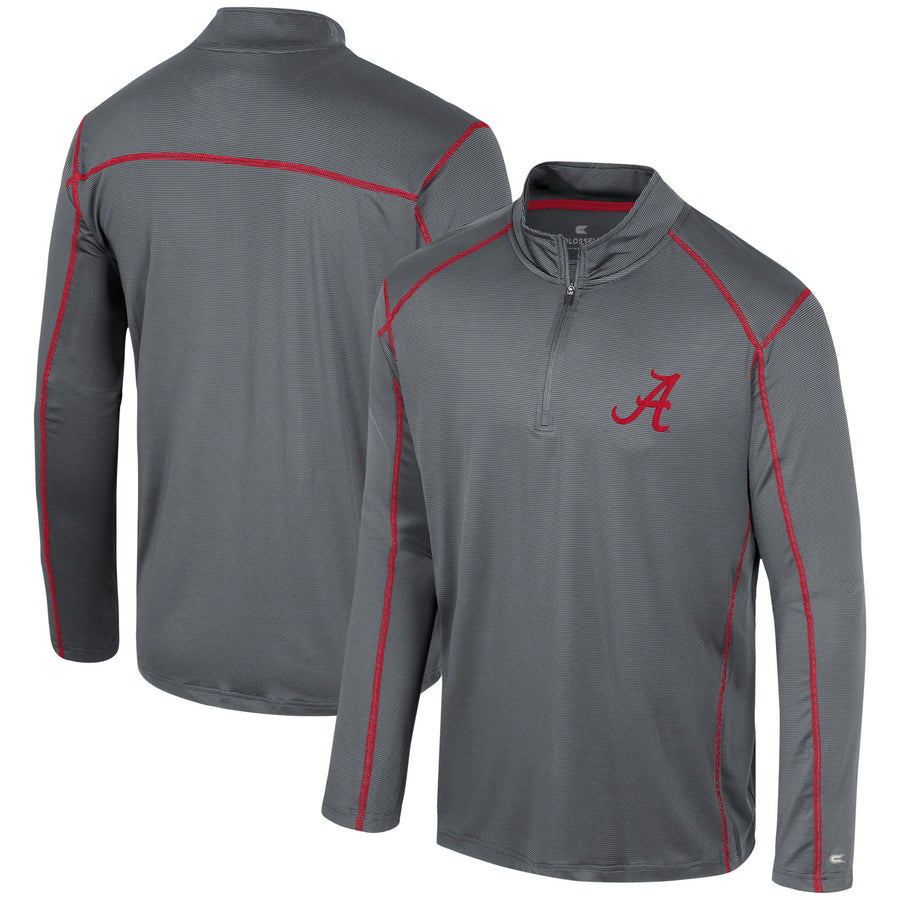 Men's Colosseum Black Alabama Crimson Tide Cameron Quarter-Zip Windshirt