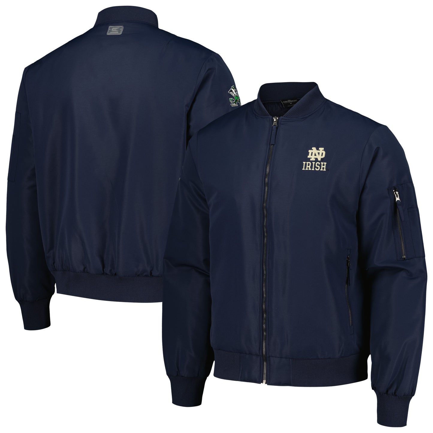 Men's Colosseum  Navy Notre Dame Fighting Irish Full-Zip Bomber Jacket