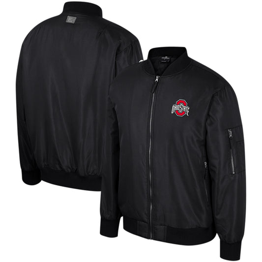 Men's Colosseum  Black Ohio State Buckeyes Full-Zip Bomber Jacket