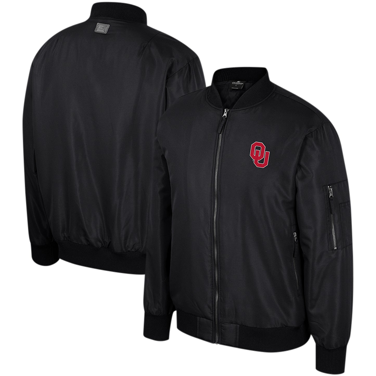 Men's Colosseum  Black Oklahoma Sooners Full-Zip Bomber Jacket