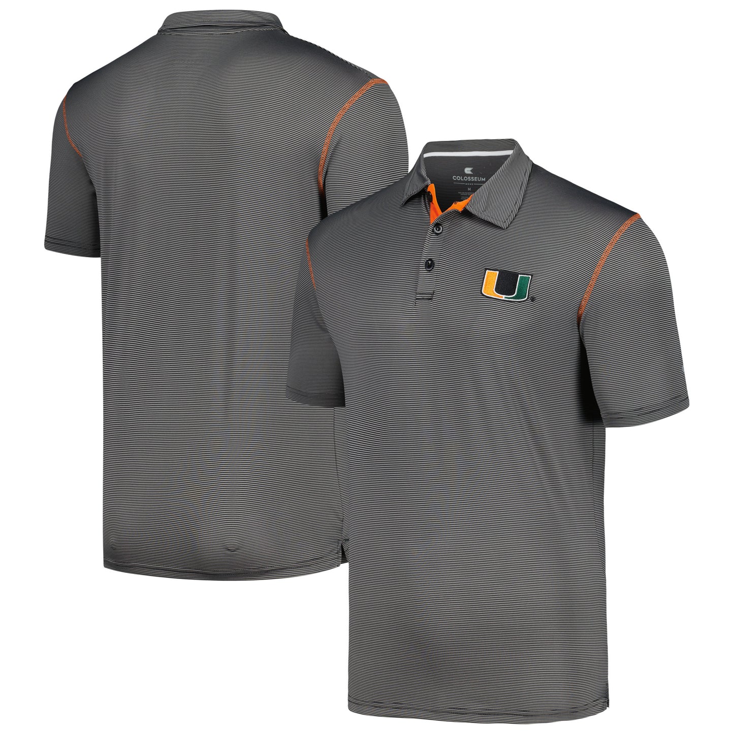 Men's Colosseum  Black Miami Hurricanes Cameron Polo