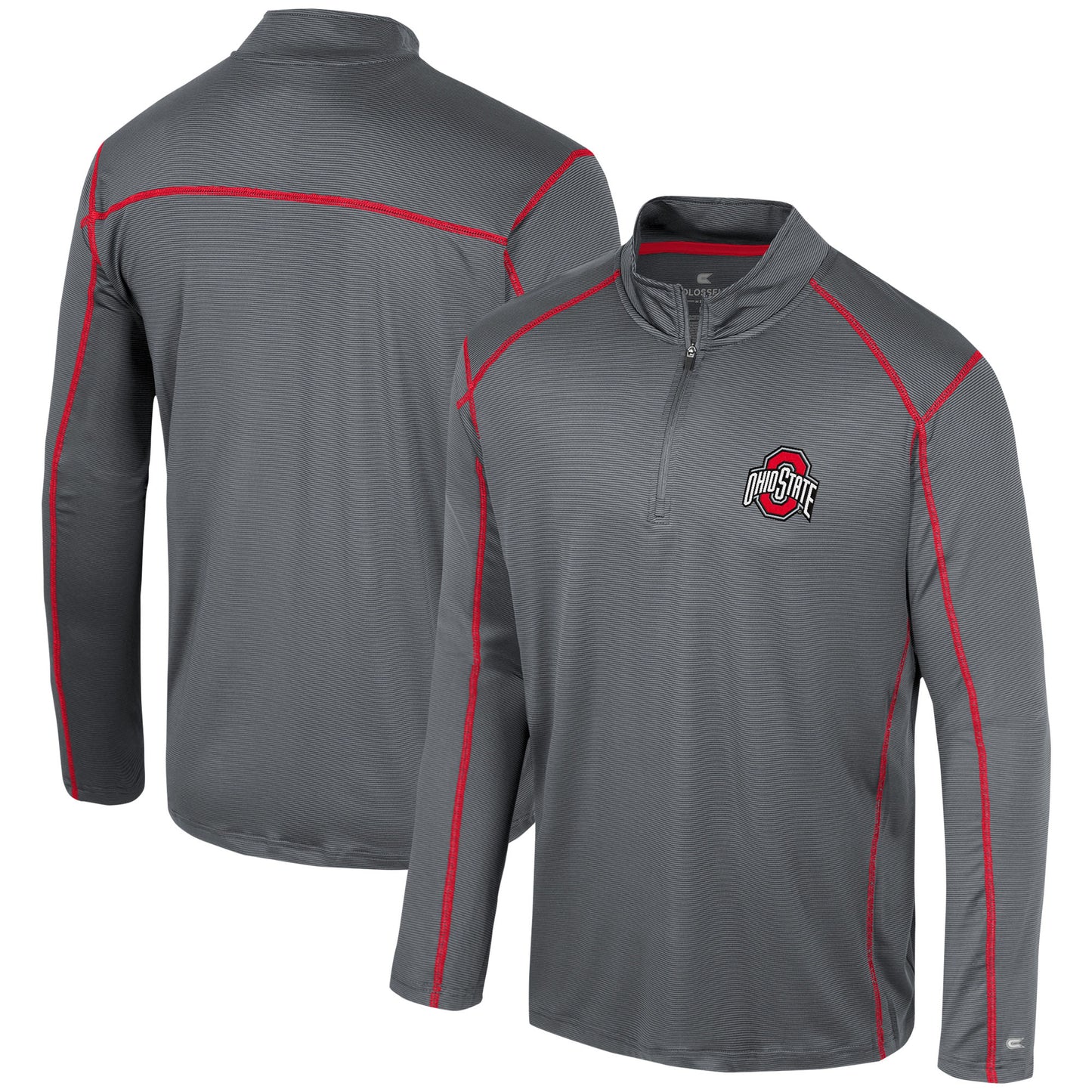 Men's Colosseum Black Ohio State Buckeyes Cameron Quarter-Zip Windshirt