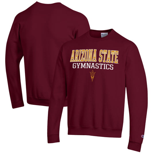 Men's Champion  Maroon Arizona State Sun Devils Gymnastics Stack Powerblend Pullover Sweatshirt