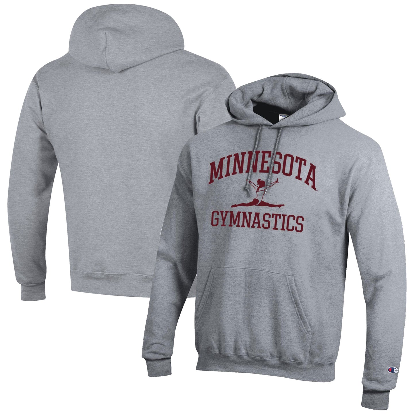 Men's Champion  Gray Minnesota Golden Gophers Gymnastics Icon Powerblend Pullover Hoodie