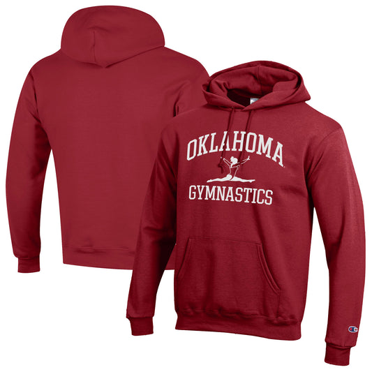 Men's Champion  Crimson Oklahoma Sooners Gymnastics Icon Powerblend Pullover Hoodie