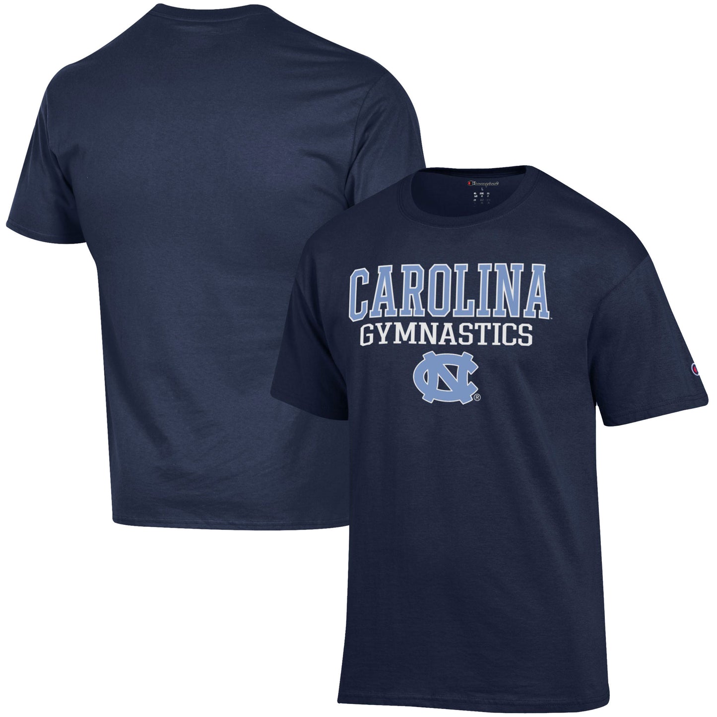 Men's Champion  Navy North Carolina Tar Heels Gymnastics Stack T-Shirt