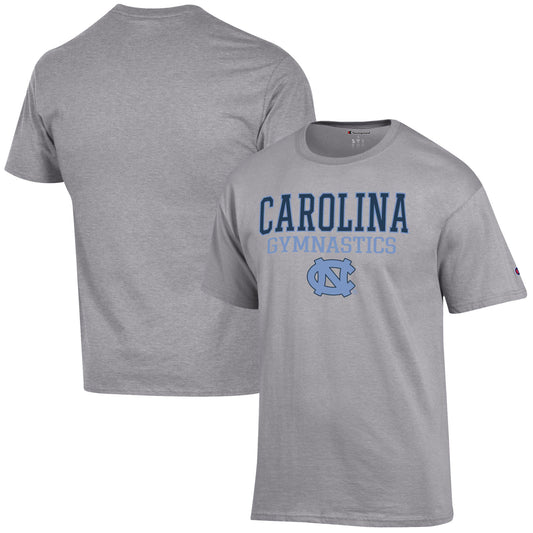 Men's Champion  Gray North Carolina Tar Heels Gymnastics Stack T-Shirt