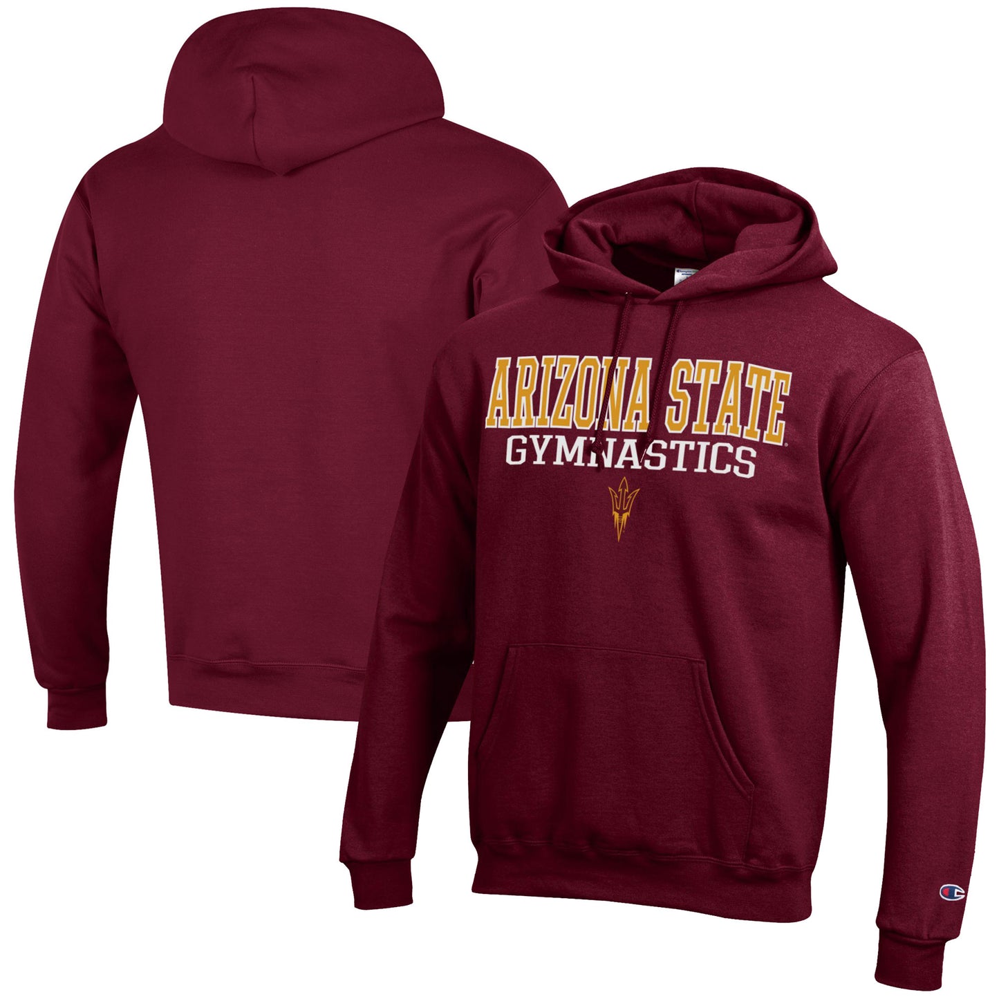 Men's Champion  Maroon Arizona State Sun Devils Gymnastics Stack Powerblend Pullover Hoodie