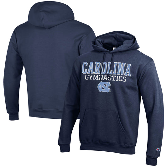 Men's Champion  Navy North Carolina Tar Heels Gymnastics Stack Powerblend Pullover Hoodie