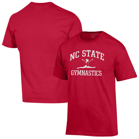 Men's Champion  Red NC State Wolfpack Gymnastics Icon T-Shirt