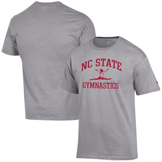 Men's Champion  Gray NC State Wolfpack Gymnastics Icon T-Shirt