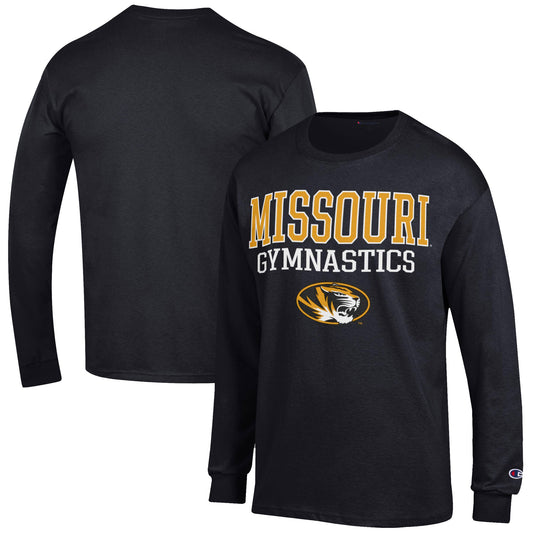 Men's Champion  Black Missouri Tigers Gymnastics Stack Long Sleeve T-Shirt