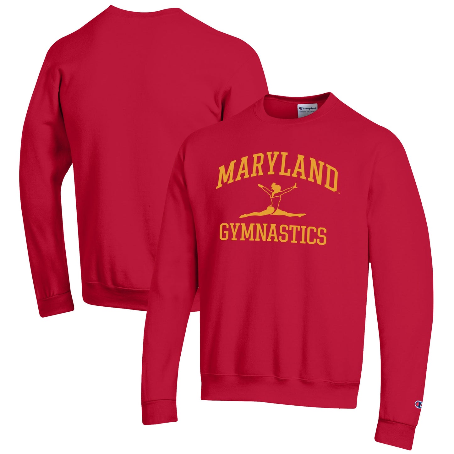 Men's Champion  Red Maryland Terrapins Gymnastics Icon Powerblend Pullover Sweatshirt