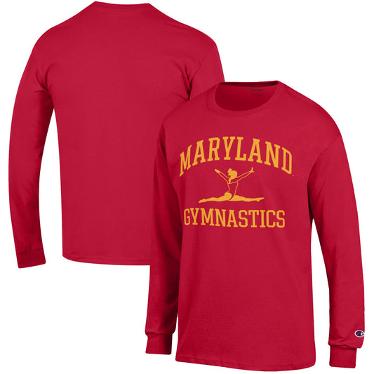 Men's Champion  Red Maryland Terrapins Gymnastics Icon Long Sleeve T-Shirt