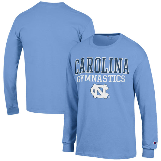 Men's Champion  Carolina Blue North Carolina Tar Heels Gymnastics Stack Long Sleeve T-Shirt