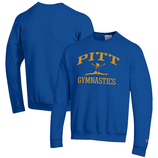 Men's Champion  Royal Pitt Panthers Gymnastics Icon Powerblend Pullover Sweatshirt