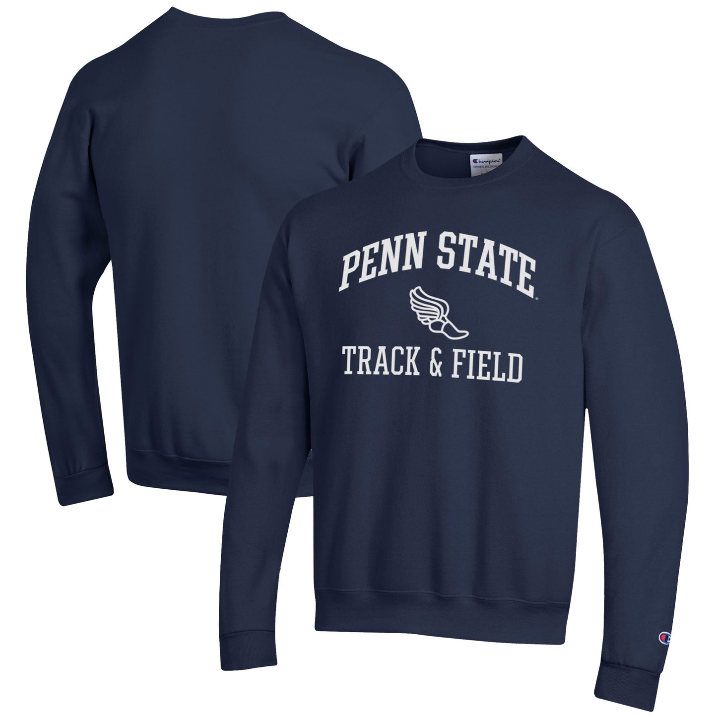 Men's Champion  Navy Penn State Nittany Lions Track & Field Icon Powerblend Pullover Sweatshirt